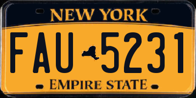 NY license plate FAU5231