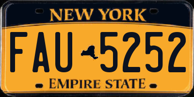 NY license plate FAU5252