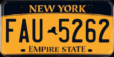 NY license plate FAU5262