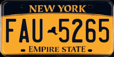 NY license plate FAU5265