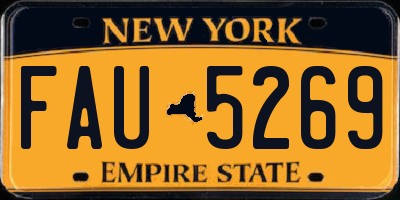 NY license plate FAU5269