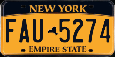 NY license plate FAU5274