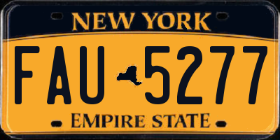 NY license plate FAU5277