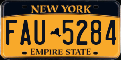 NY license plate FAU5284
