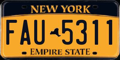 NY license plate FAU5311