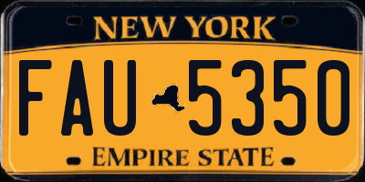 NY license plate FAU5350