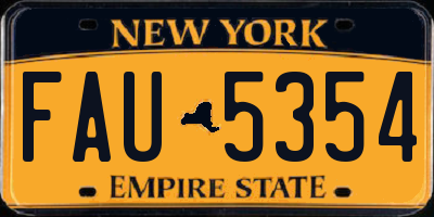 NY license plate FAU5354
