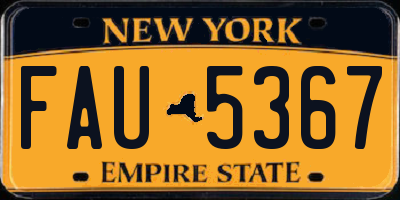 NY license plate FAU5367