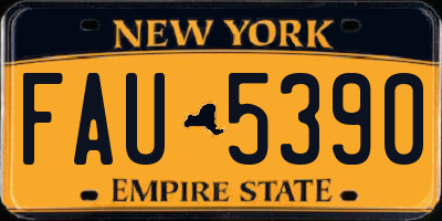 NY license plate FAU5390