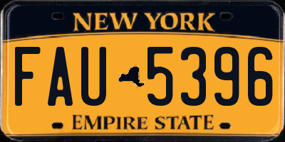 NY license plate FAU5396