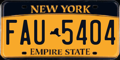 NY license plate FAU5404