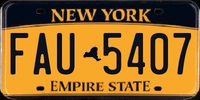 NY license plate FAU5407