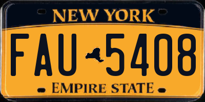 NY license plate FAU5408