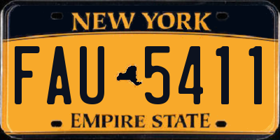NY license plate FAU5411