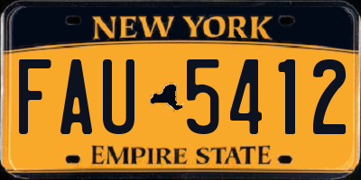NY license plate FAU5412