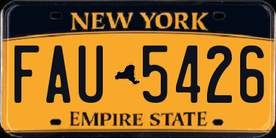 NY license plate FAU5426