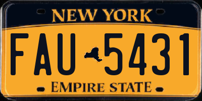 NY license plate FAU5431