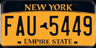 NY license plate FAU5449