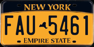 NY license plate FAU5461
