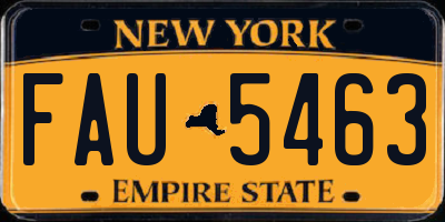 NY license plate FAU5463