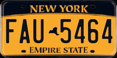 NY license plate FAU5464