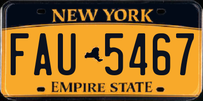 NY license plate FAU5467