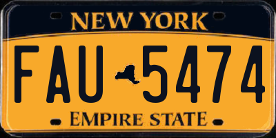 NY license plate FAU5474
