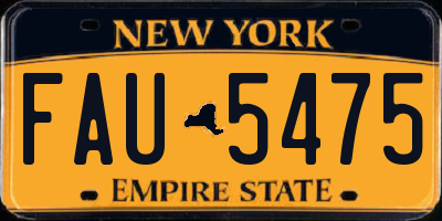 NY license plate FAU5475
