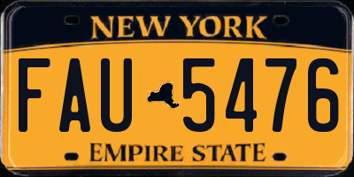 NY license plate FAU5476