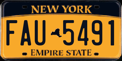 NY license plate FAU5491