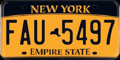 NY license plate FAU5497