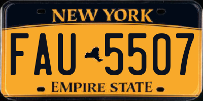 NY license plate FAU5507