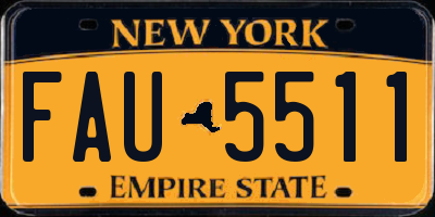 NY license plate FAU5511