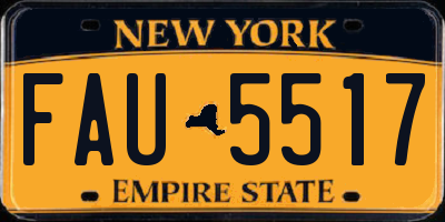 NY license plate FAU5517