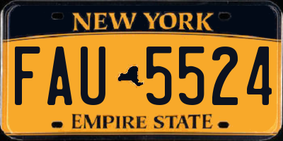 NY license plate FAU5524