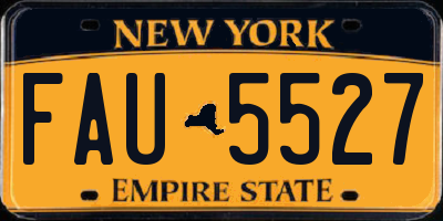 NY license plate FAU5527