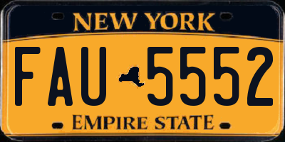 NY license plate FAU5552