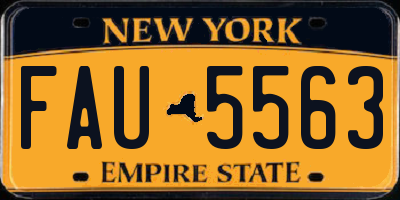 NY license plate FAU5563