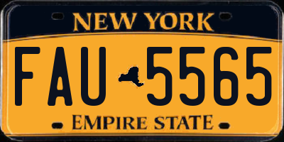 NY license plate FAU5565