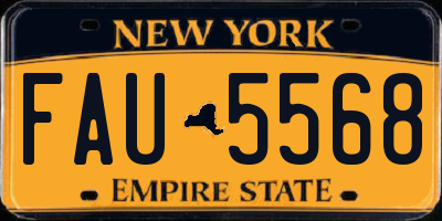 NY license plate FAU5568