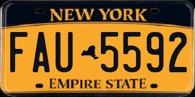 NY license plate FAU5592