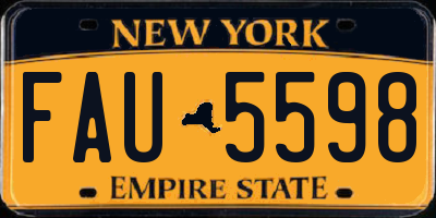 NY license plate FAU5598