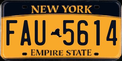 NY license plate FAU5614