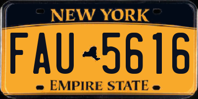 NY license plate FAU5616