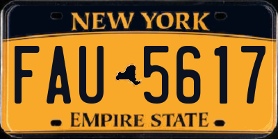 NY license plate FAU5617