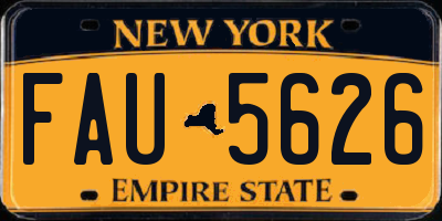 NY license plate FAU5626