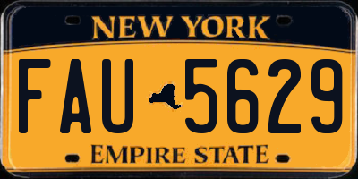 NY license plate FAU5629