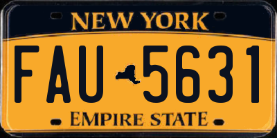 NY license plate FAU5631