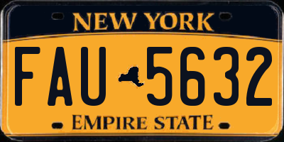 NY license plate FAU5632