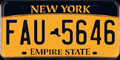 NY license plate FAU5646